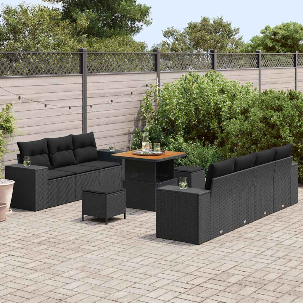 8721288420831_mo-im_en_hd_2 vidaXL Garden Sofa Set Height-Adjustable 10 pcs Black Poly Rattan - Image 3