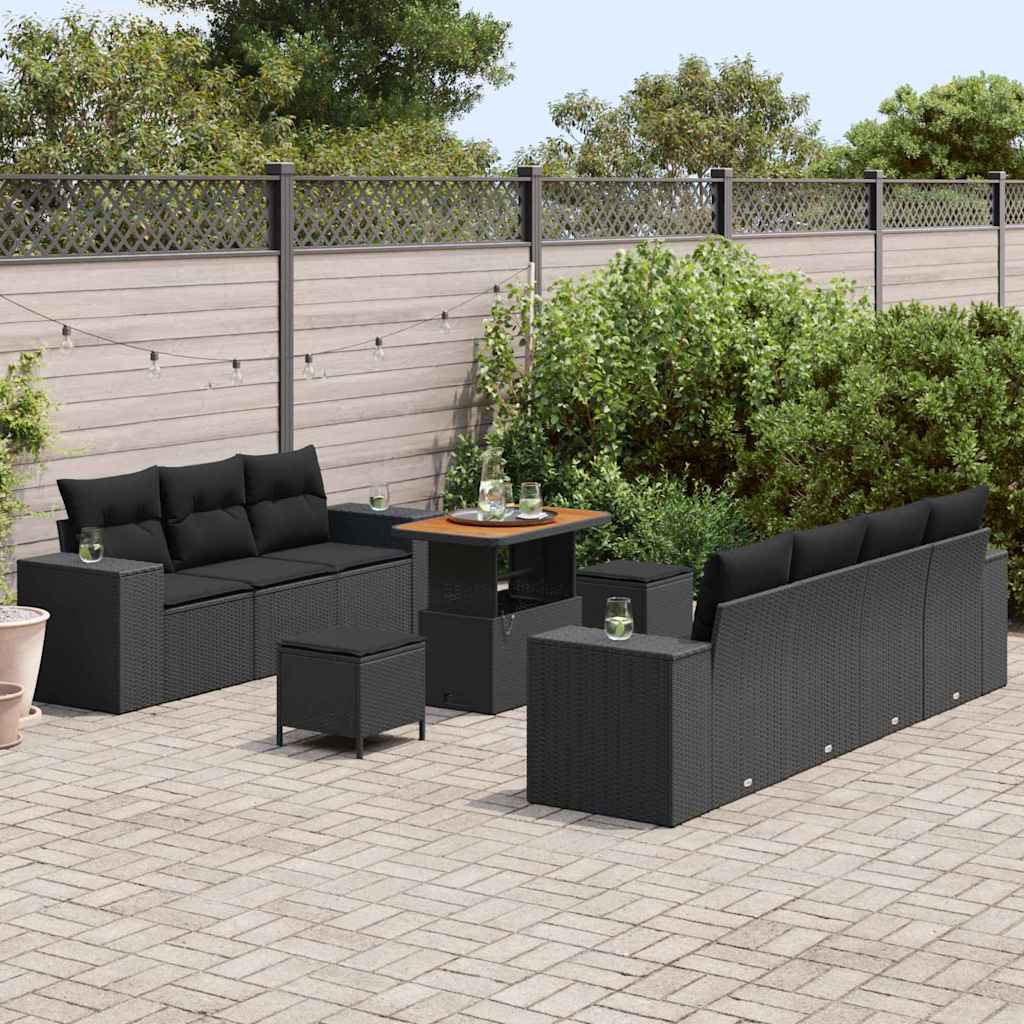8721288420886_mo-im_en_hd_2 vidaXL Garden Sofa Set Height-Adjustable 10 pcs Black Poly Rattan - Image 3