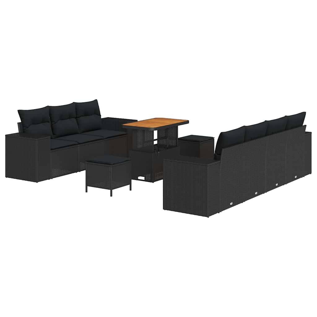 8721288420886_wbg-an-m_en_hd_4 vidaXL Garden Sofa Set Height-Adjustable 10 pcs Black Poly Rattan - Image 2