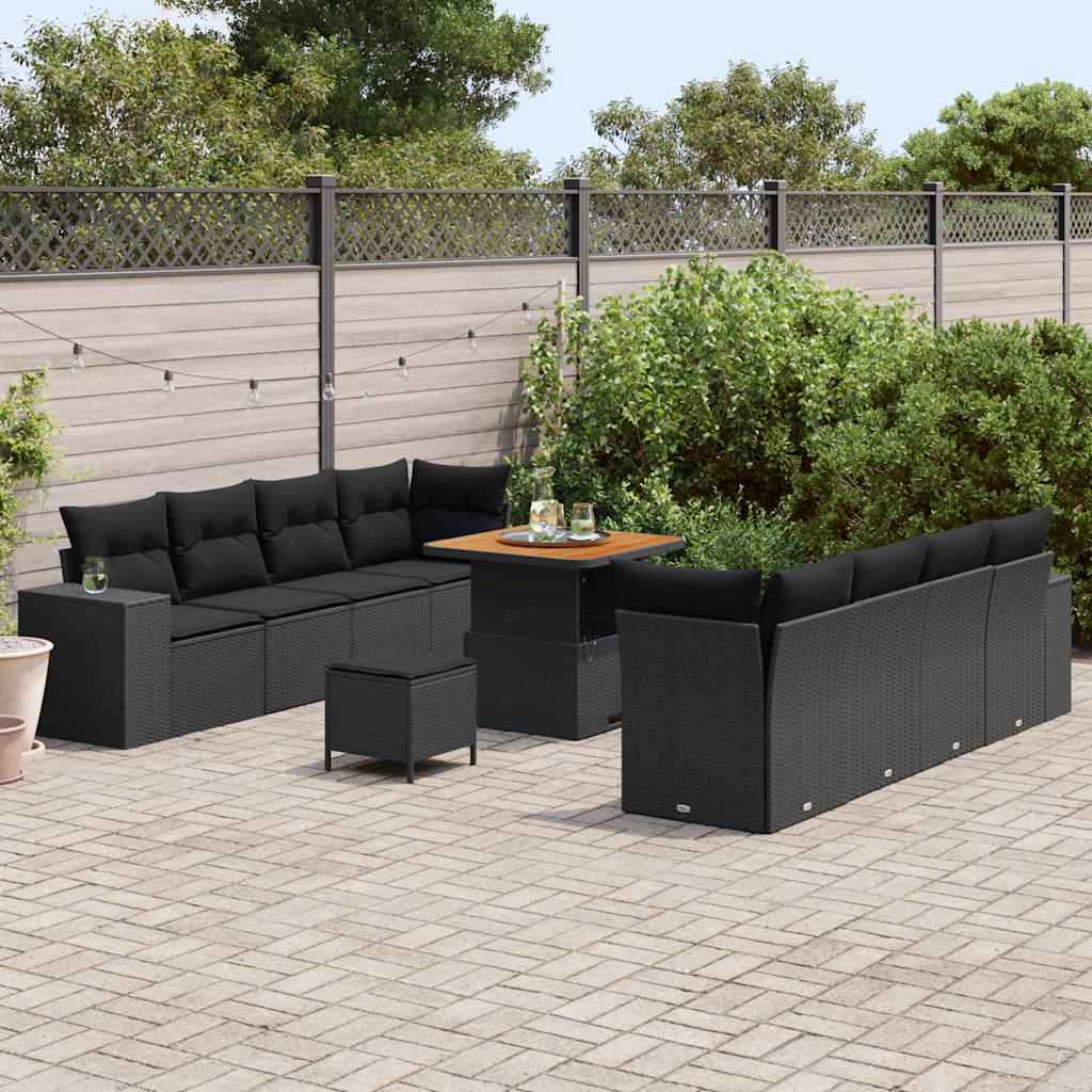 8721288420930_mo-im_en_hd_2 vidaXL Garden Sofa Set Height-Adjustable 11 pcs Black Poly Rattan - Image 3