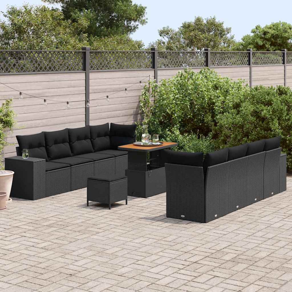8721288420985_mo-im_en_hd_2 vidaXL Garden Sofa Set Height-Adjustable 11 pcs Black Poly Rattan - Image 3
