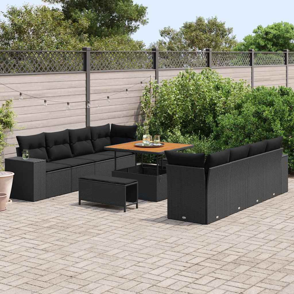 8721288421036_mo-im_en_hd_2 vidaXL Garden Sofa Set Height-Adjustable 11 pcs Black Poly Rattan - Image 3