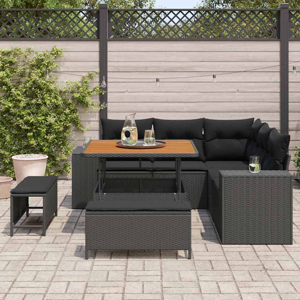 8721288421135_mo-im_en_hd_2 vidaXL Garden Sofa Set Height-Adjustable 8 pcs Black Poly Rattan - Image 3