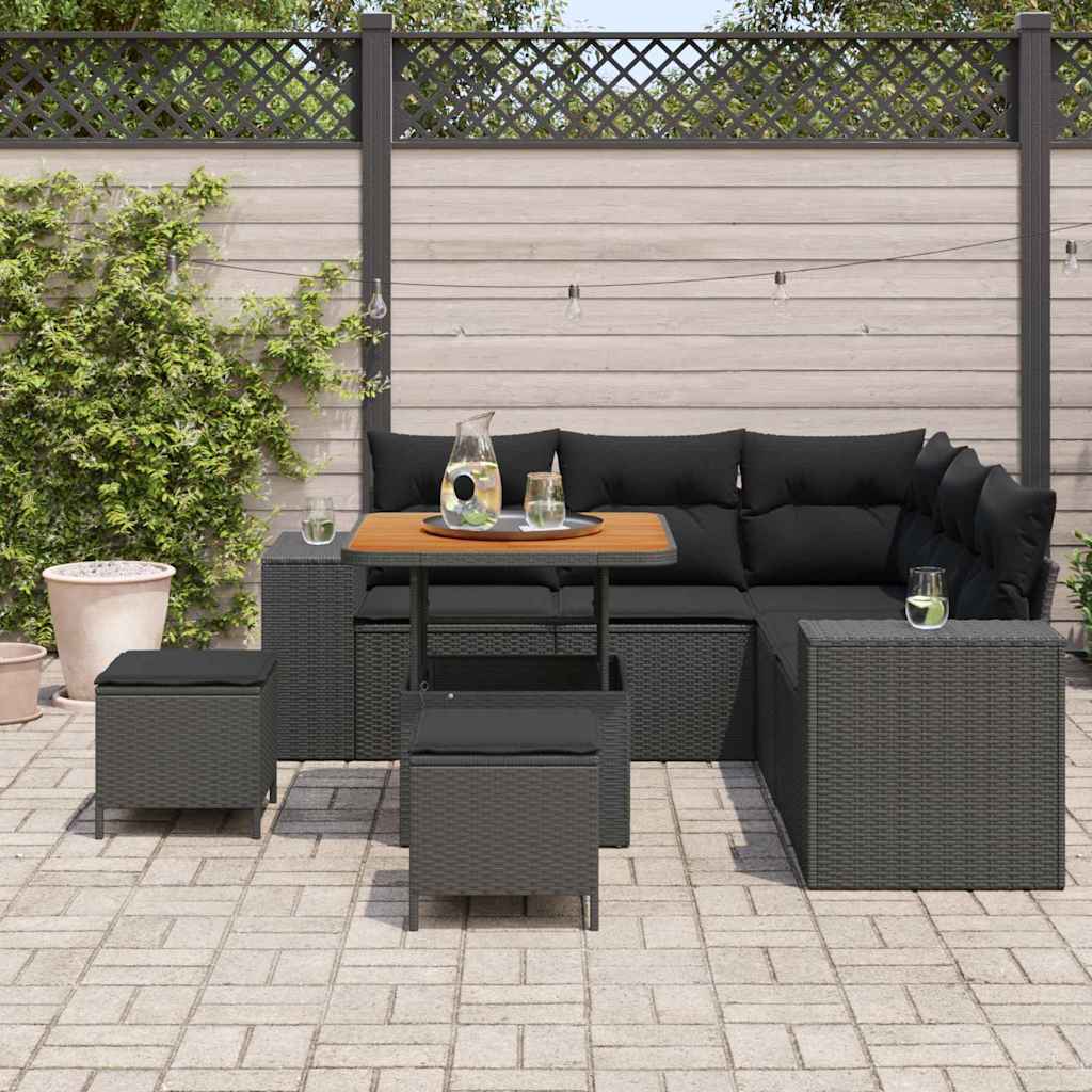 8721288421180_mo-im_en_hd_2 vidaXL Garden Sofa Set Height-Adjustable 8 pcs Black Poly Rattan - Image 3
