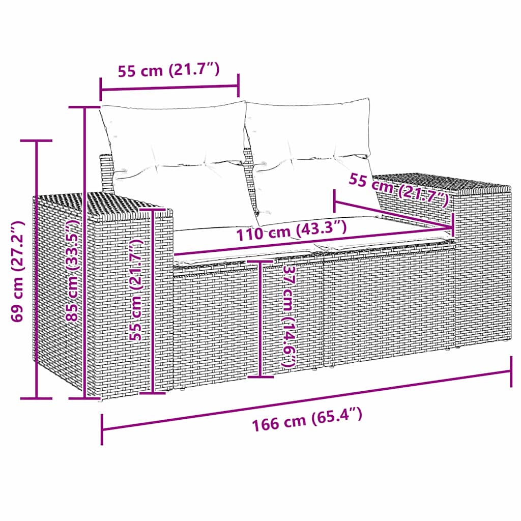 8721288421333_wbg-siz_en_hd_3 vidaXL Garden Sofa Set Height-Adjustable 9 pcs Black Poly Rattan - Image 10