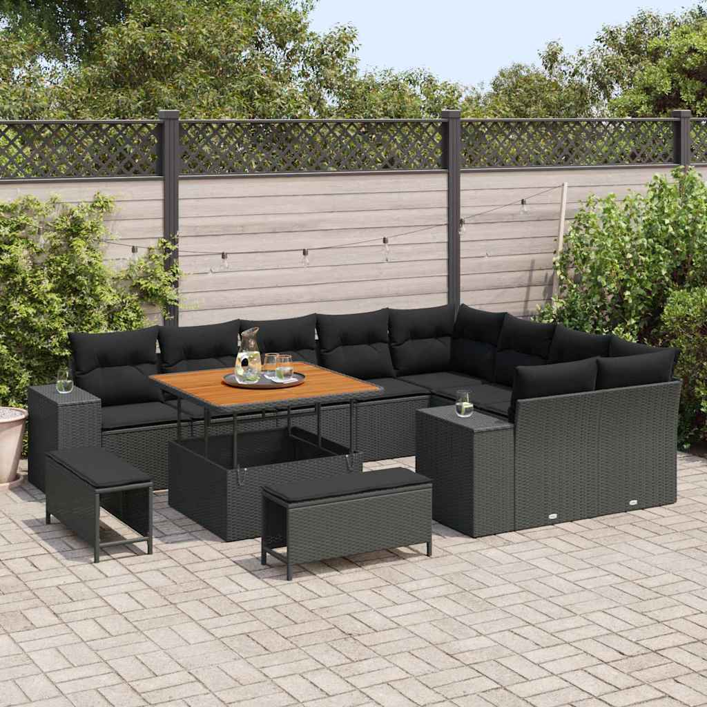 8721288421531_mo-im_en_hd_2 vidaXL Garden Sofa Set Height-Adjustable 12 pcs Black Poly Rattan - Image 3