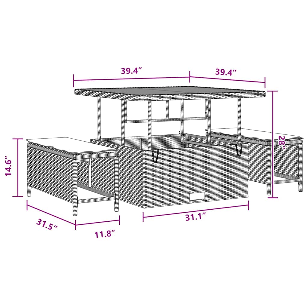 8721288421531_wbg-siz_en_hd_1 vidaXL Garden Sofa Set Height-Adjustable 12 pcs Black Poly Rattan - Image 10