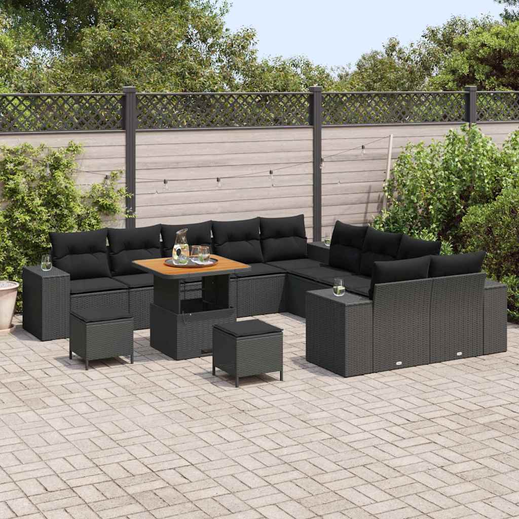8721288421784_mo-im_en_hd_2 vidaXL Garden Sofa Set Height-Adjustable 13 pcs Black Poly Rattan - Image 3