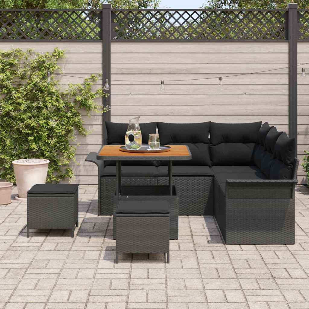 8721288422484_mo-im_en_hd_2 vidaXL Garden Sofa Set Height-Adjustable 8 pcs Black Poly Rattan - Image 3