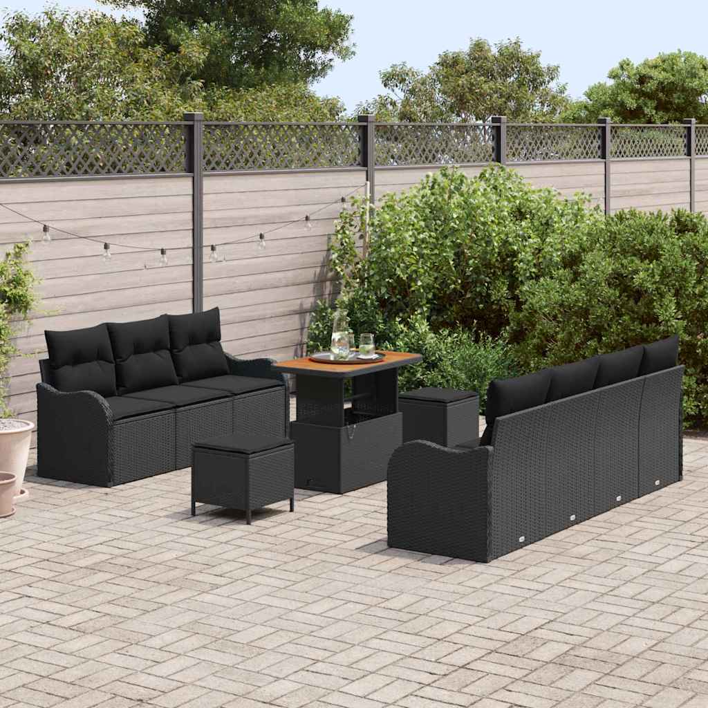 8721288423481_mo-im_en_hd_2 vidaXL Garden Sofa Set Height-Adjustable 10 pcs Black Poly Rattan - Image 3