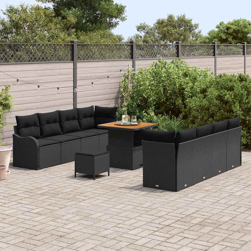 8721288423535_mo-im_en_hd_2 vidaXL Garden Sofa Set Height-Adjustable 11 pcs Black Poly Rattan - Image 3