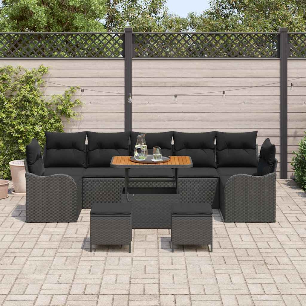 8721288423689_mo-im_en_hd_2 vidaXL Garden Sofa Set Height-Adjustable 10 pcs Black Poly Rattan - Image 3