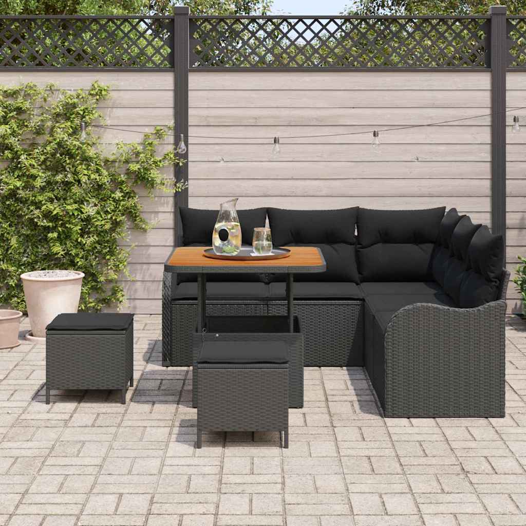 8721288423788_mo-im_en_hd_2 vidaXL Garden Sofa Set Height-Adjustable 8 pcs Black Poly Rattan - Image 3