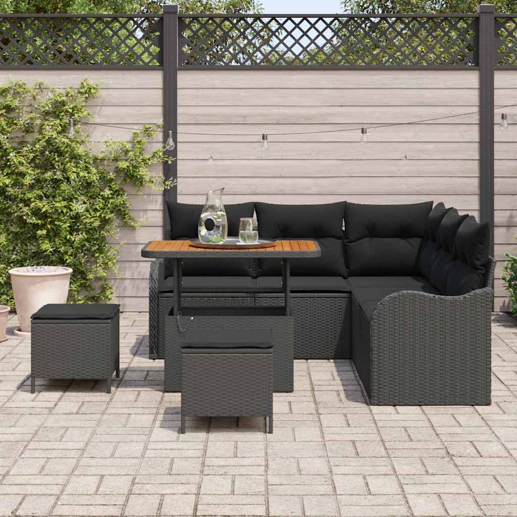 8721288423832_mo-im_en_hd_2 vidaXL Garden Sofa Set Height-Adjustable 8 pcs Black Poly Rattan - Image 3