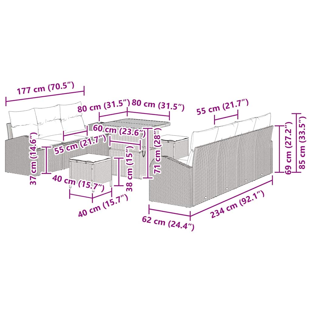 8721288424730_wbg-siz_en_hd_4 vidaXL Garden Sofa Set with Cushion 10 pcs Black Poly rattan - Image 12