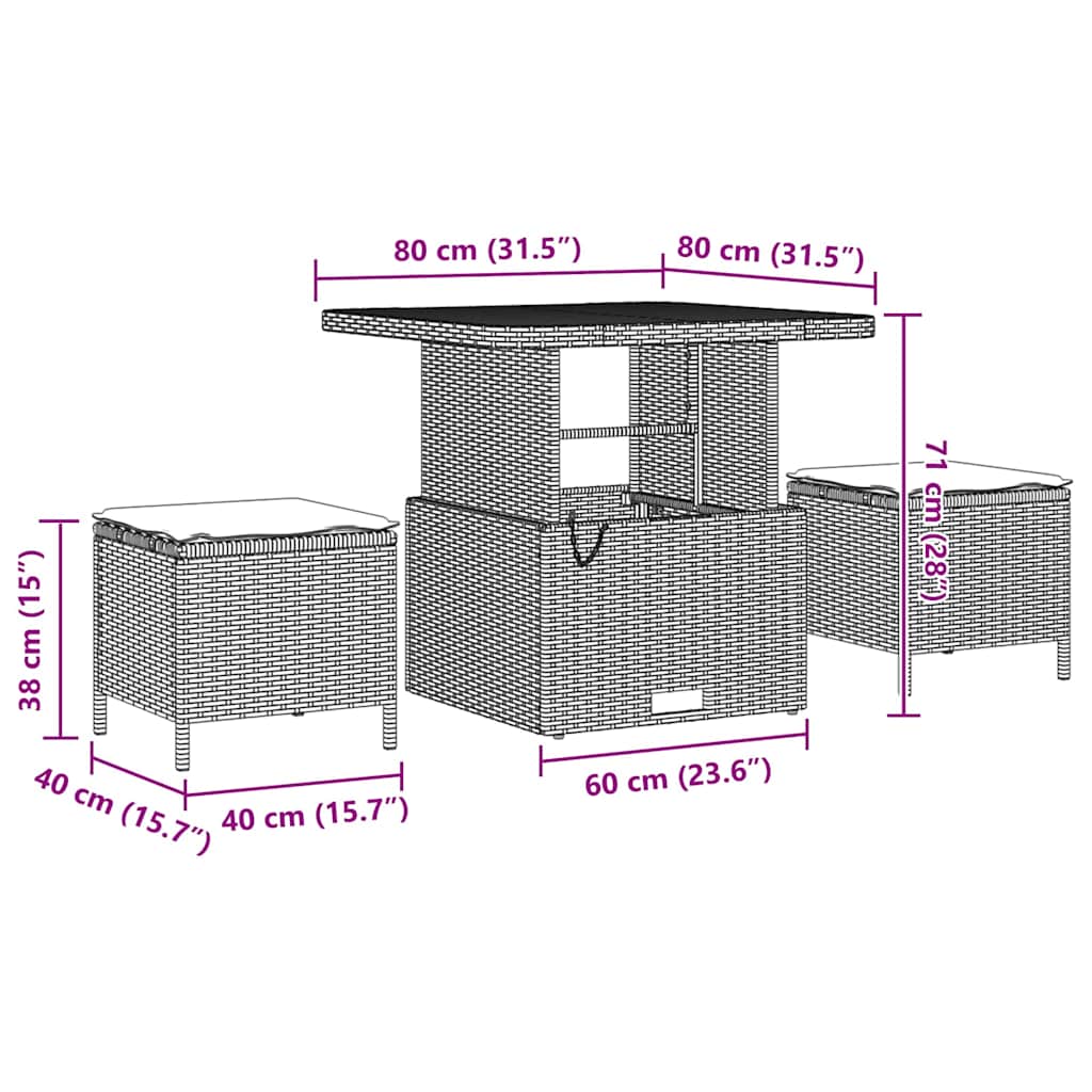 8721288428530_wbg-siz_en_hd_3 vidaXL Garden Sofa Set with Cushion 9 pcs Black Poly rattan - Image 11