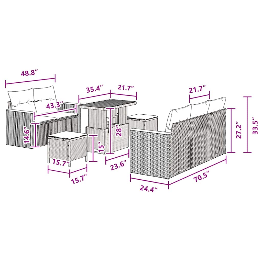 8721288431080_wbg-siz_en_hd_4 vidaXL Garden Sofa Set with Cushion 8 pcs Black Poly rattan - Image 12