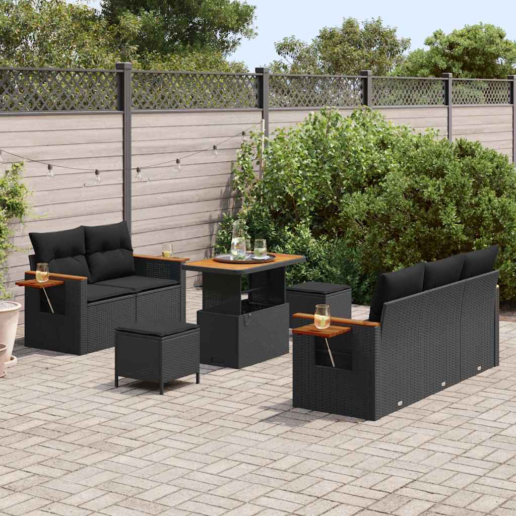 8721288432384_mo-im_en_hd_2 vidaXL Garden Sofa Set with Cushion Manual 8 pcs Black 90 x 55 x 71 cm - Image 3