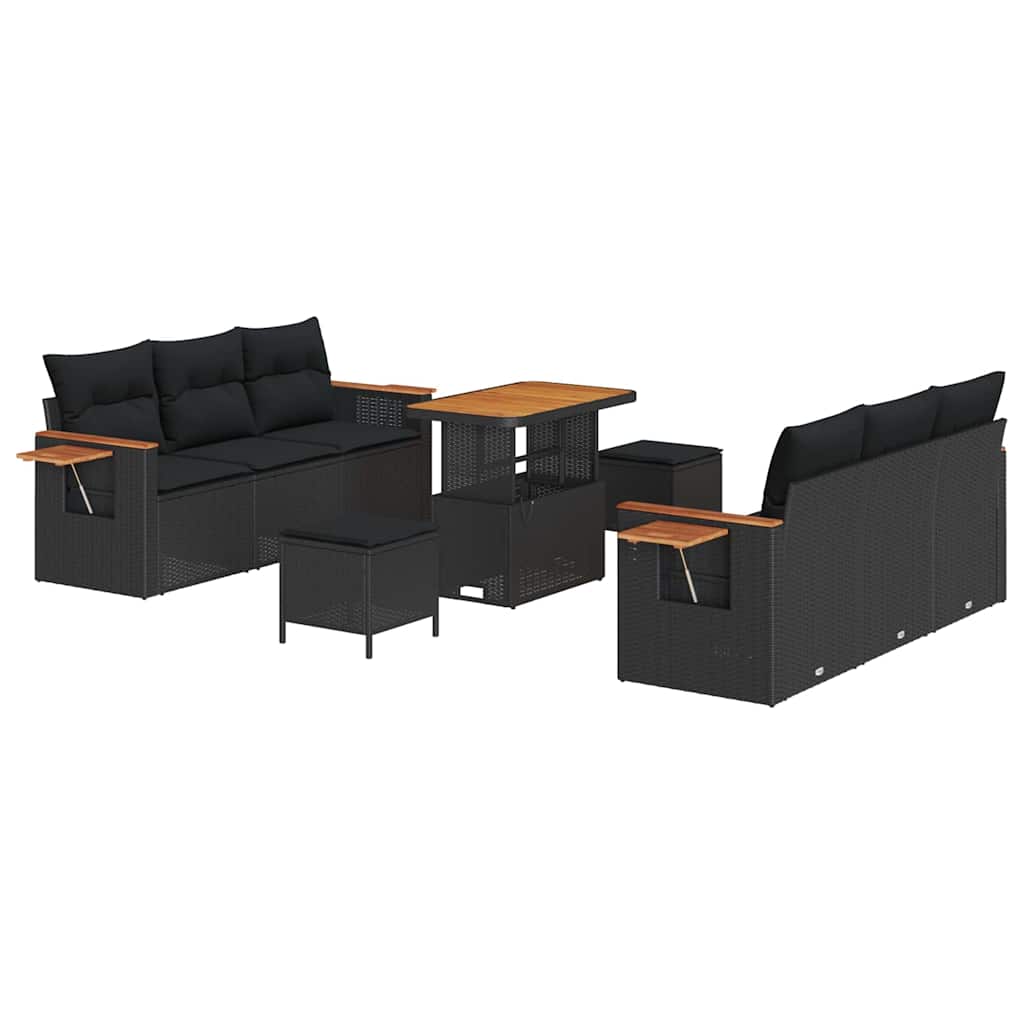 8721288432483_wbg-an-m_en_hd_4 vidaXL Garden Sofa Set with Cushion Manual 9 pcs Black 90 x 55 x 71 cm - Image 2
