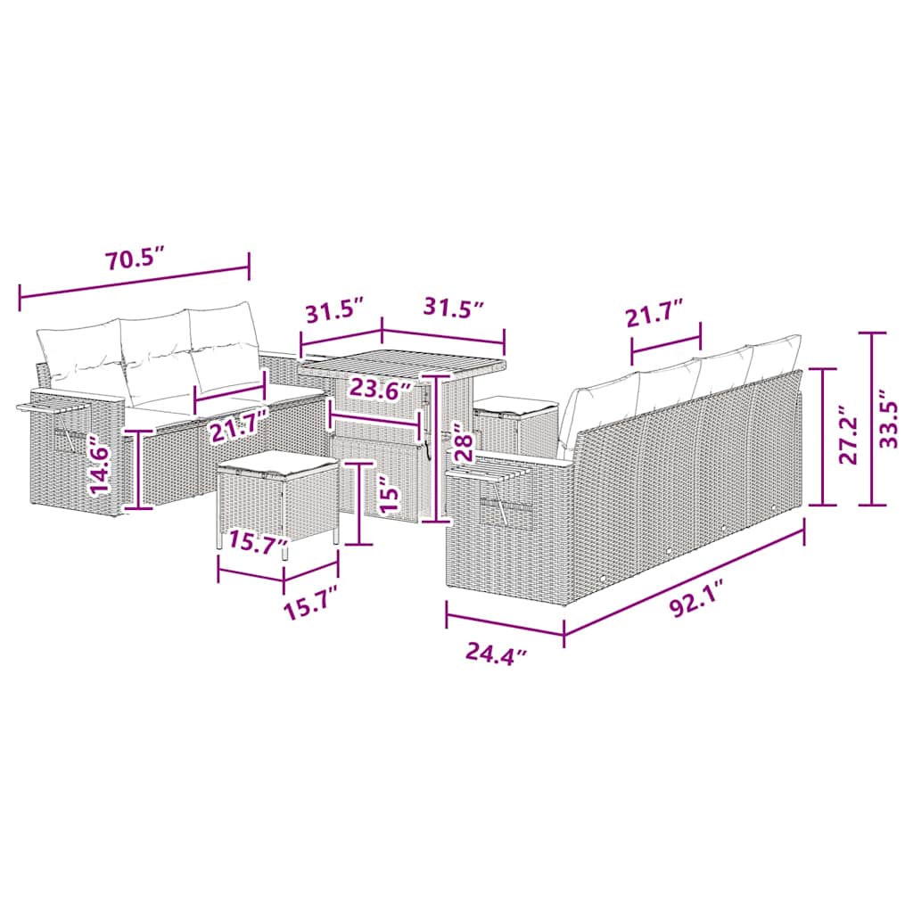 8721288432537_wbg-siz_en_hd_4 vidaXL Garden Sofa Set with Cushion 10 pcs Black 80 x 80 x 71 cm - Image 13