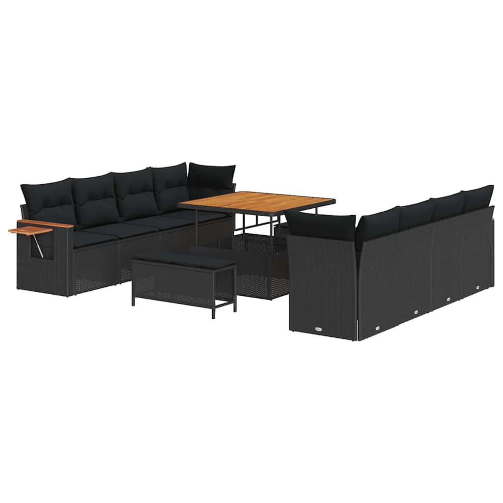 8721288432735_wbg-an-m_en_hd_5 vidaXL Garden Sofa Set with Cushion 11 pcs Black 100 x 100 x 71 cm - Image 2