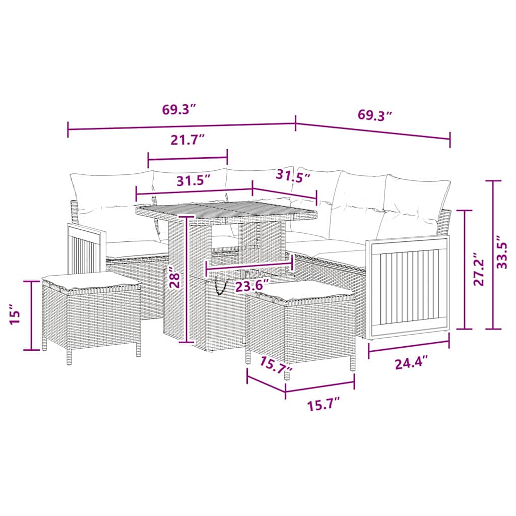 8721288434180_wbg-siz_en_hd_1 vidaXL Garden Sofa Set with Cushion 8 pcs Black 80 x 80 x 71 cm - Image 7