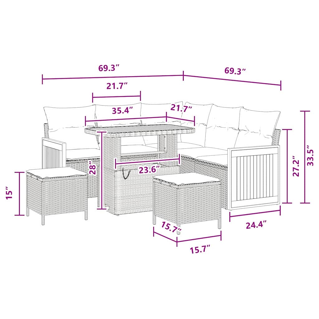 8721288434234_wbg-siz_en_hd_1 vidaXL Garden Sofa Set with Cushion 8 pcs Black 90 x 55 x 71 cm - Image 10