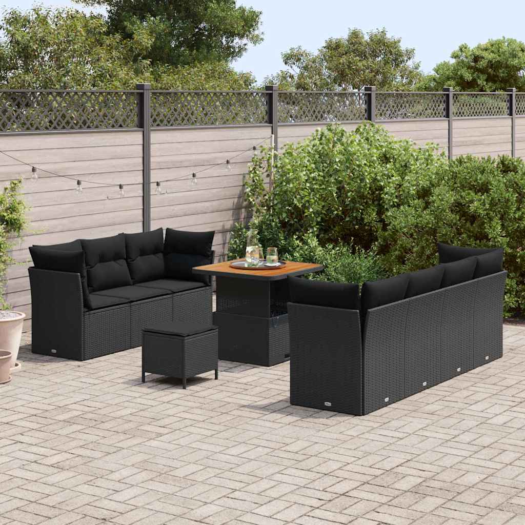 8721288435132_mo-im_en_hd_2 vidaXL Garden Sofa Set with Cushion 10 pcs Black 80 x 80 x 71 cm - Image 3
