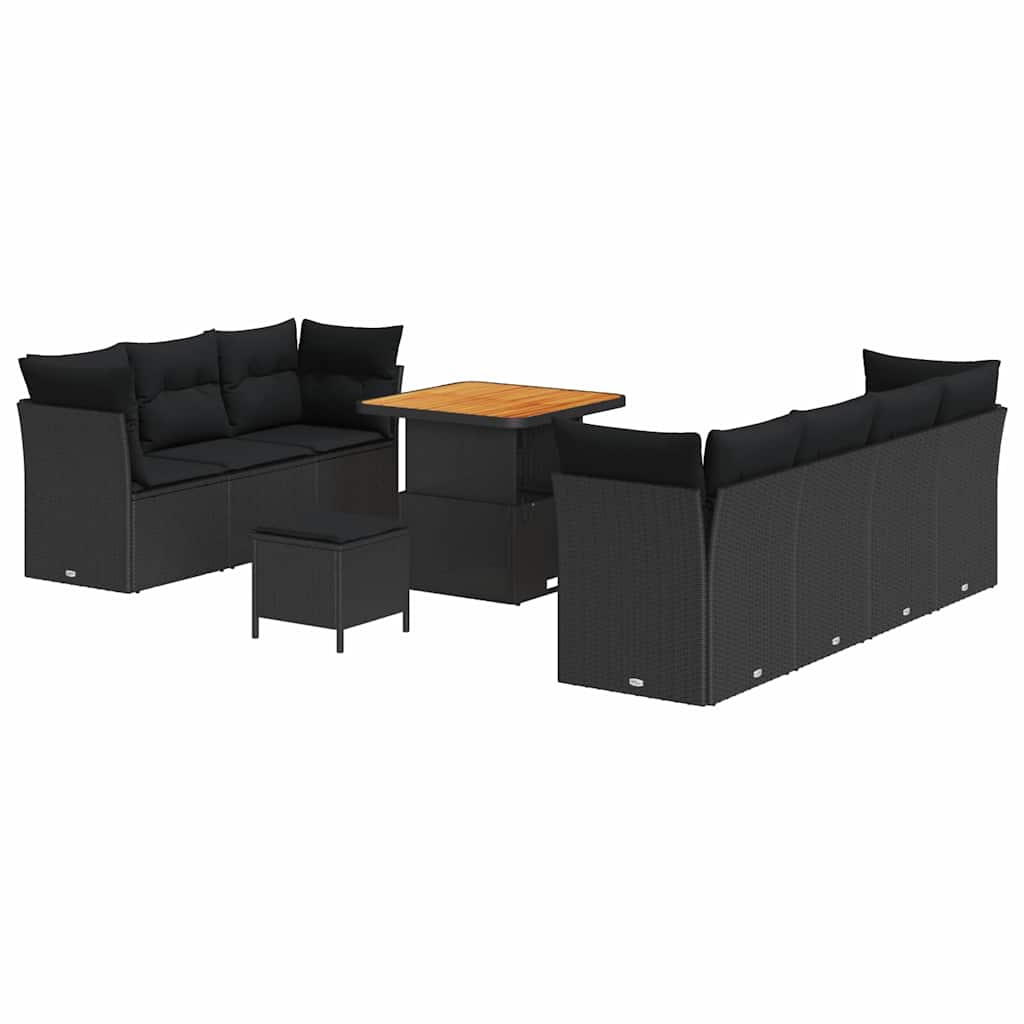 8721288435132_wbg-an-m_en_hd_4 vidaXL Garden Sofa Set with Cushion 10 pcs Black 80 x 80 x 71 cm - Image 2