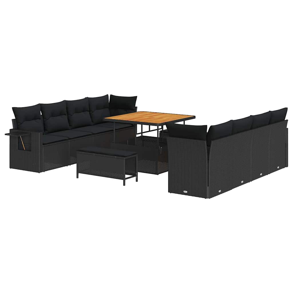 8721288437938_wbg-an-m_en_hd_5 vidaXL Garden Sofa Set with Cushion 11 pcs Black 100 x 100 x 71 cm - Image 2
