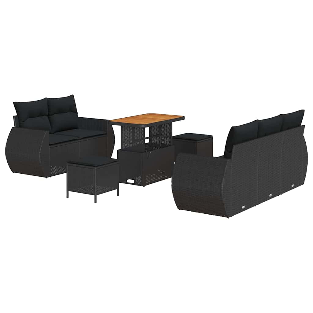 8721288438881_wbg-an-m_en_hd_4 vidaXL Garden Sofa Set with Cushion Manual 8 pcs Black 90 x 55 x 71 cm - Image 2