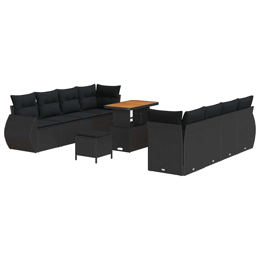 8721288439185_wbg-an-m_en_hd_5 vidaXL Garden Sofa Set with Storage 11 pcs Black Poly rattan - Image 2