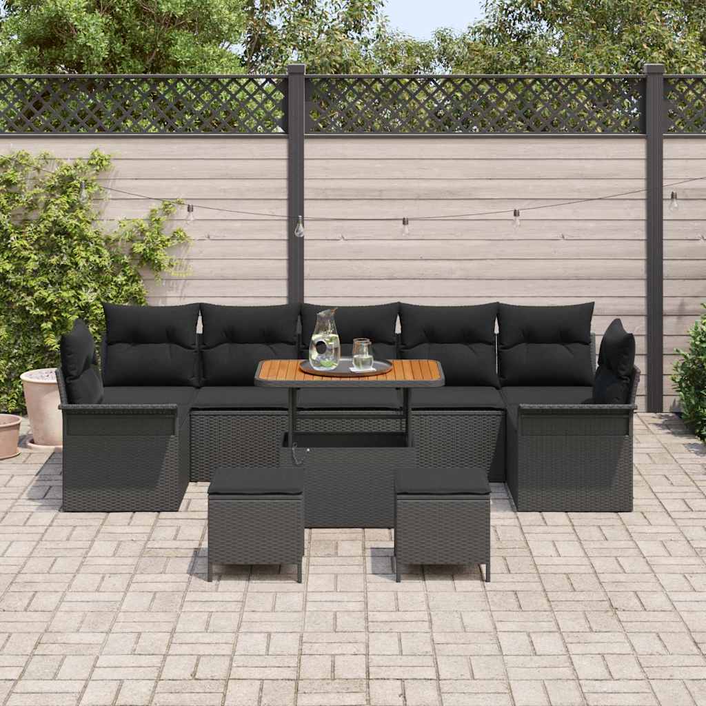 8721288441881_mo-im_en_hd_2 vidaXL Garden Sofa Set with Cushion 10 pcs Black 90 x 55 x 71 cm - Image 3