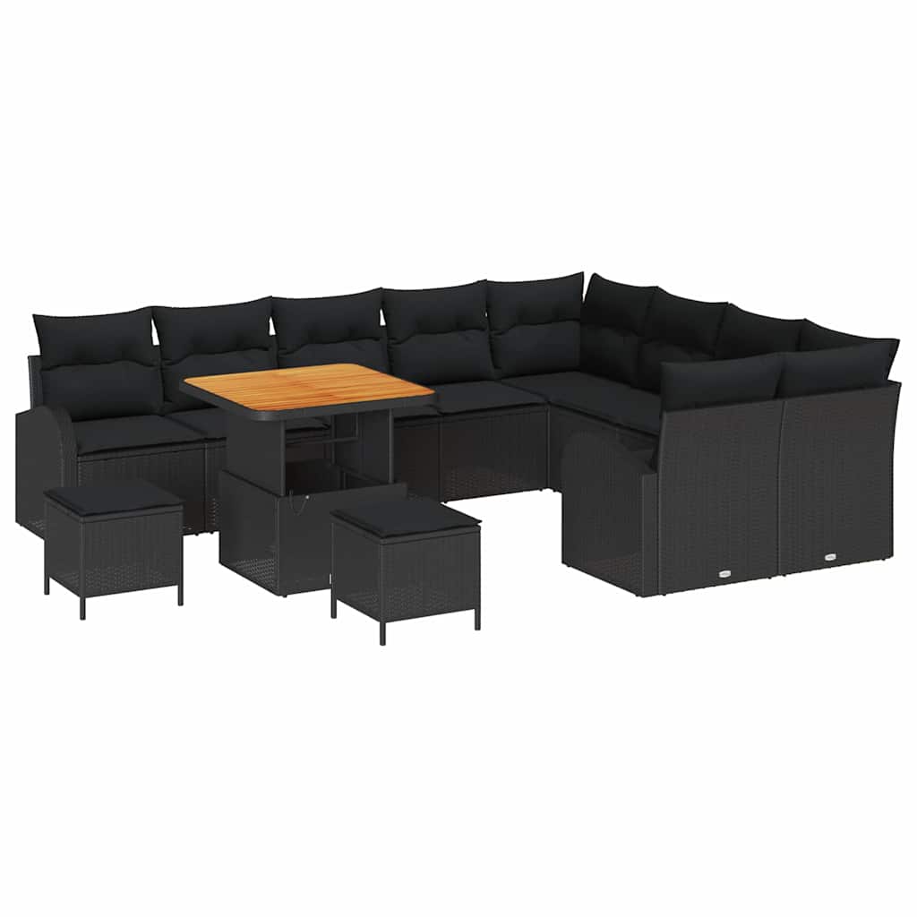 8721288444981_wbg-an-m_en_hd_5 vidaXL Garden Sofa Set with Cushion 12 pcs Black 80 x 80 x 71 cm - Image 2