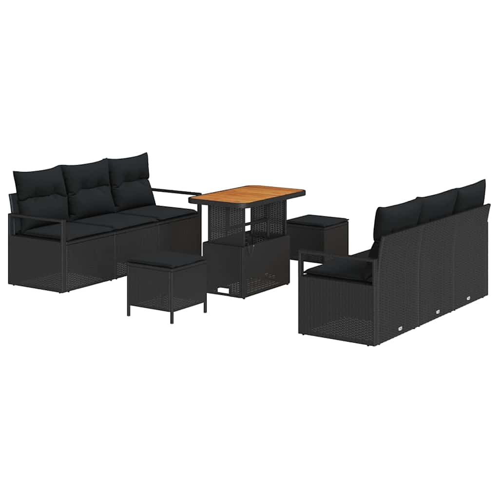 8721288445483_wbg-an-m_en_hd_4 vidaXL Garden Sofa Set with Storage 9 pcs Black Poly rattan - Image 2