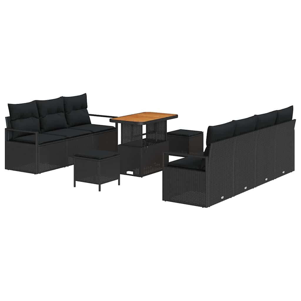 8721288445582_wbg-an-m_en_hd_4 vidaXL Garden Sofa Set with Cushion 10 pcs Black 90 x 55 x 71 cm - Image 2