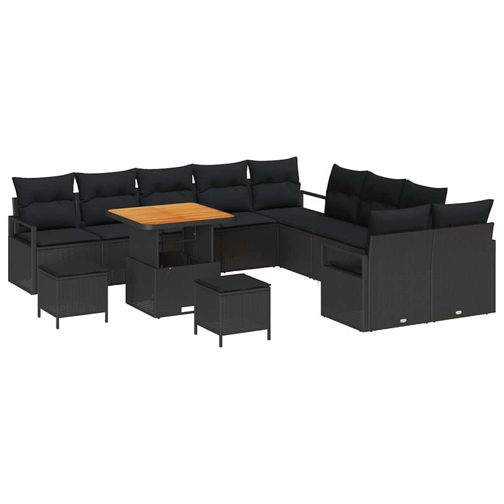 8721288446480_wbg-an-m_en_hd_4 vidaXL Garden Sofa Set with Cushion 13 pcs Black 80 x 80 x 71 cm - Image 2
