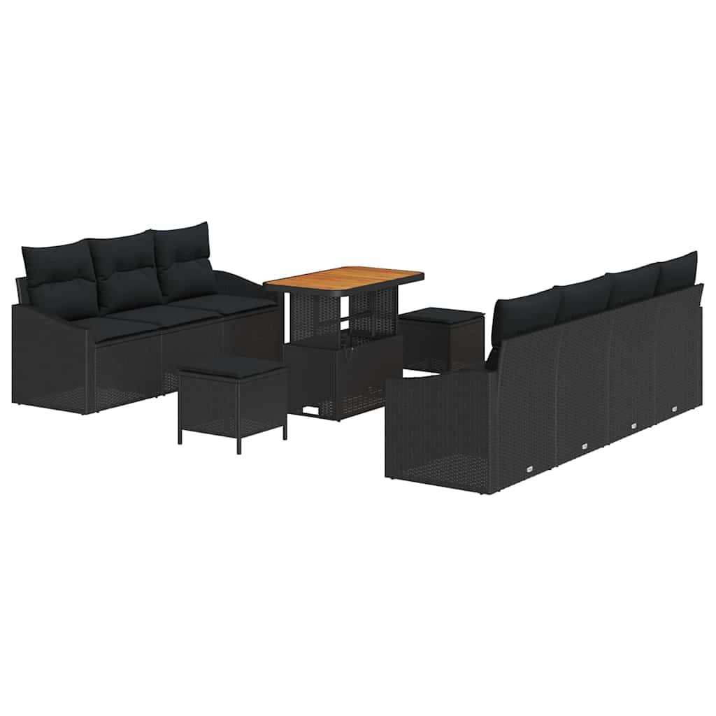 8721288446886_wbg-an-m_en_hd_4 vidaXL Garden Sofa Set with Cushion 10 pcs Black 90 x 55 x 71 cm - Image 2