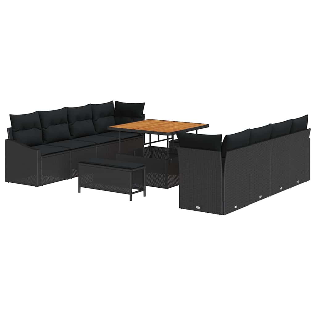 8721288447036_wbg-an-m_en_hd_5 vidaXL Garden Sofa Set with Cushion 11 pcs Black 100 x 100 x 71 cm - Image 2