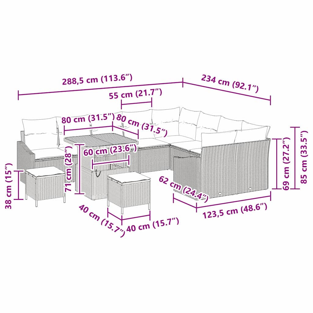 8721288447586_wbg-siz_en_hd_5 vidaXL Garden Sofa Set with Cushion 12 pcs Black 80 x 80 x 71 cm - Image 13