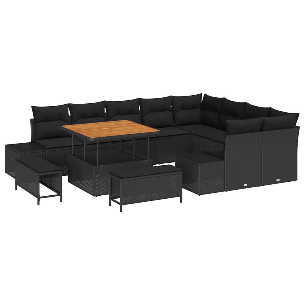 8721288448835_wbg-an-m_en_hd_5 vidaXL Garden Sofa Set with Cushion 12 pcs Black 100 x 100 x 71 cm - Image 2