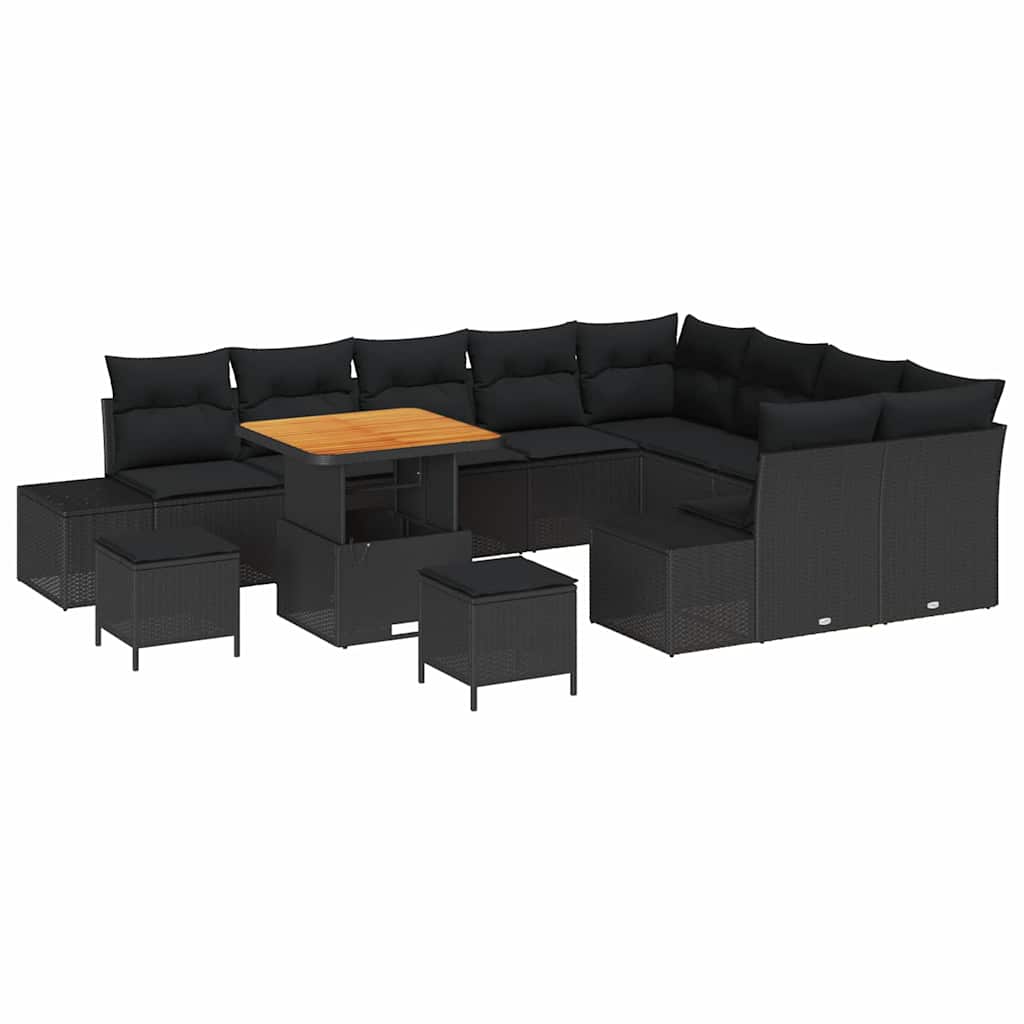 8721288448880_wbg-an-m_en_hd_5 vidaXL Garden Sofa Set with Cushion 12 pcs Black 80 x 80 x 71 cm - Image 2