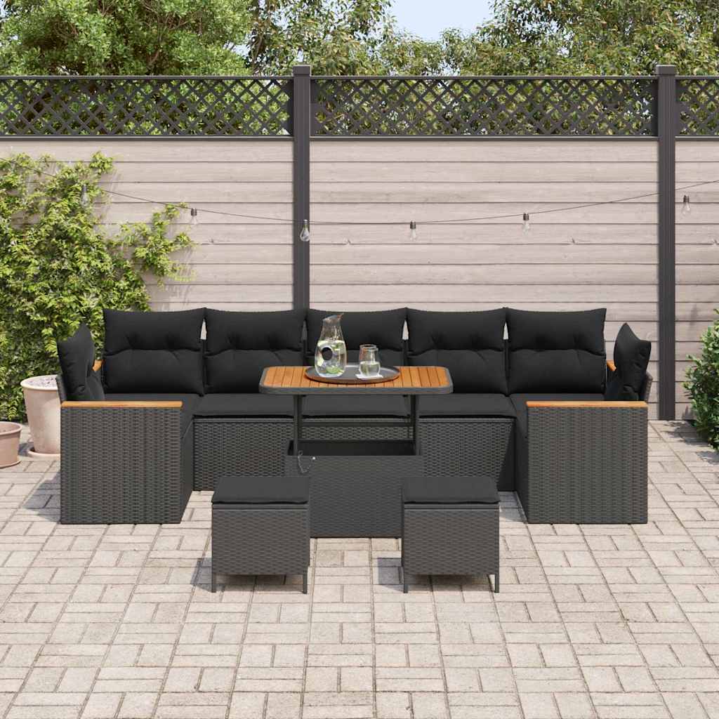 8721288450982_mo-im_en_hd_2 vidaXL Garden Sofa Set 10 pcs Black 90 x 55 x 71 cm Poly rattan - Image 3