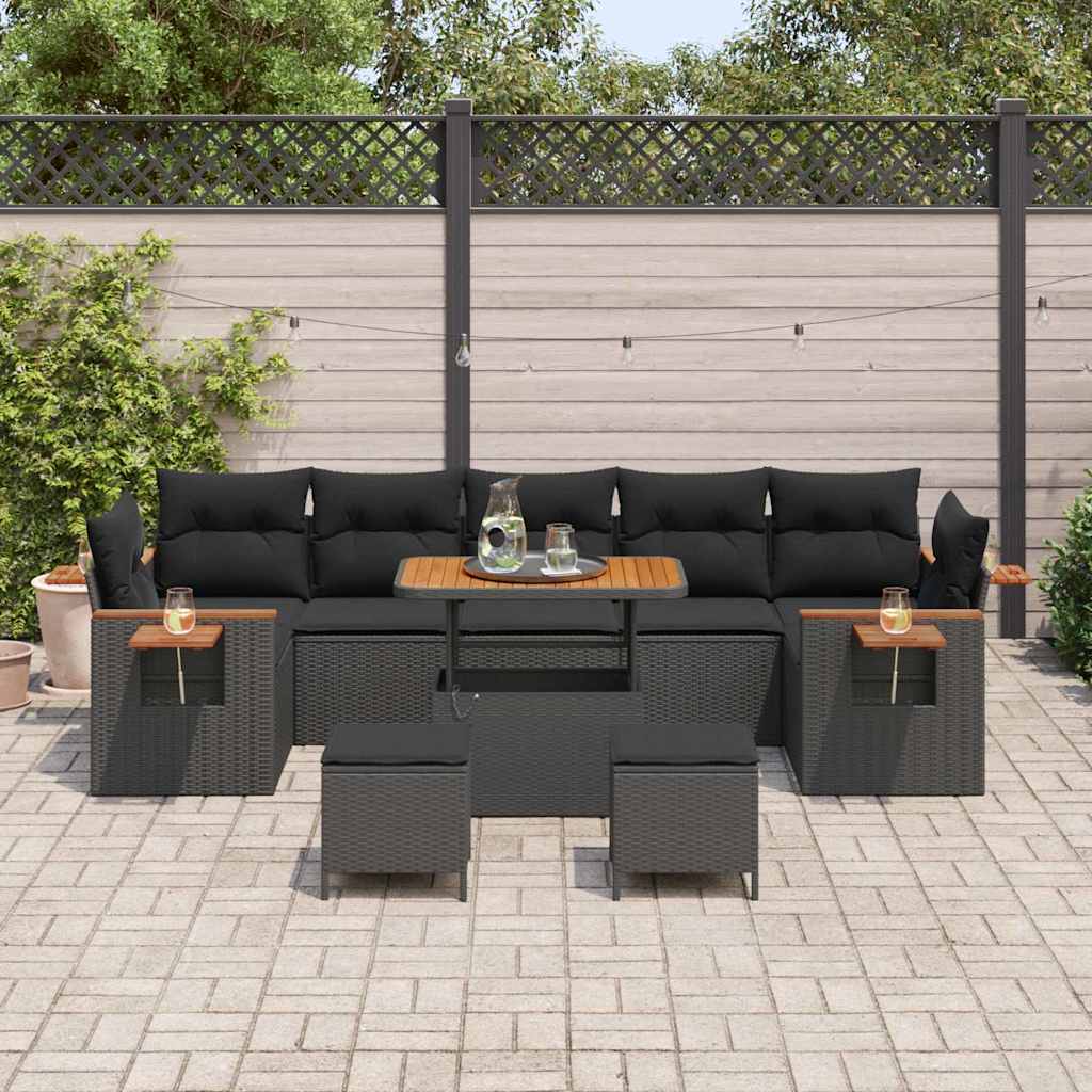 8721288452283_mo-im_en_hd_2 vidaXL Garden Sofa Set 10 pcs Black 90 x 55 x 71 cm Poly rattan - Image 3