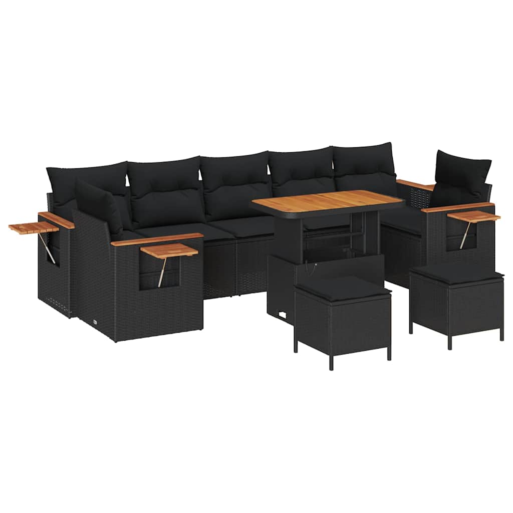 8721288452283_wbg-an-m_en_hd_4 vidaXL Garden Sofa Set 10 pcs Black 90 x 55 x 71 cm Poly rattan - Image 2