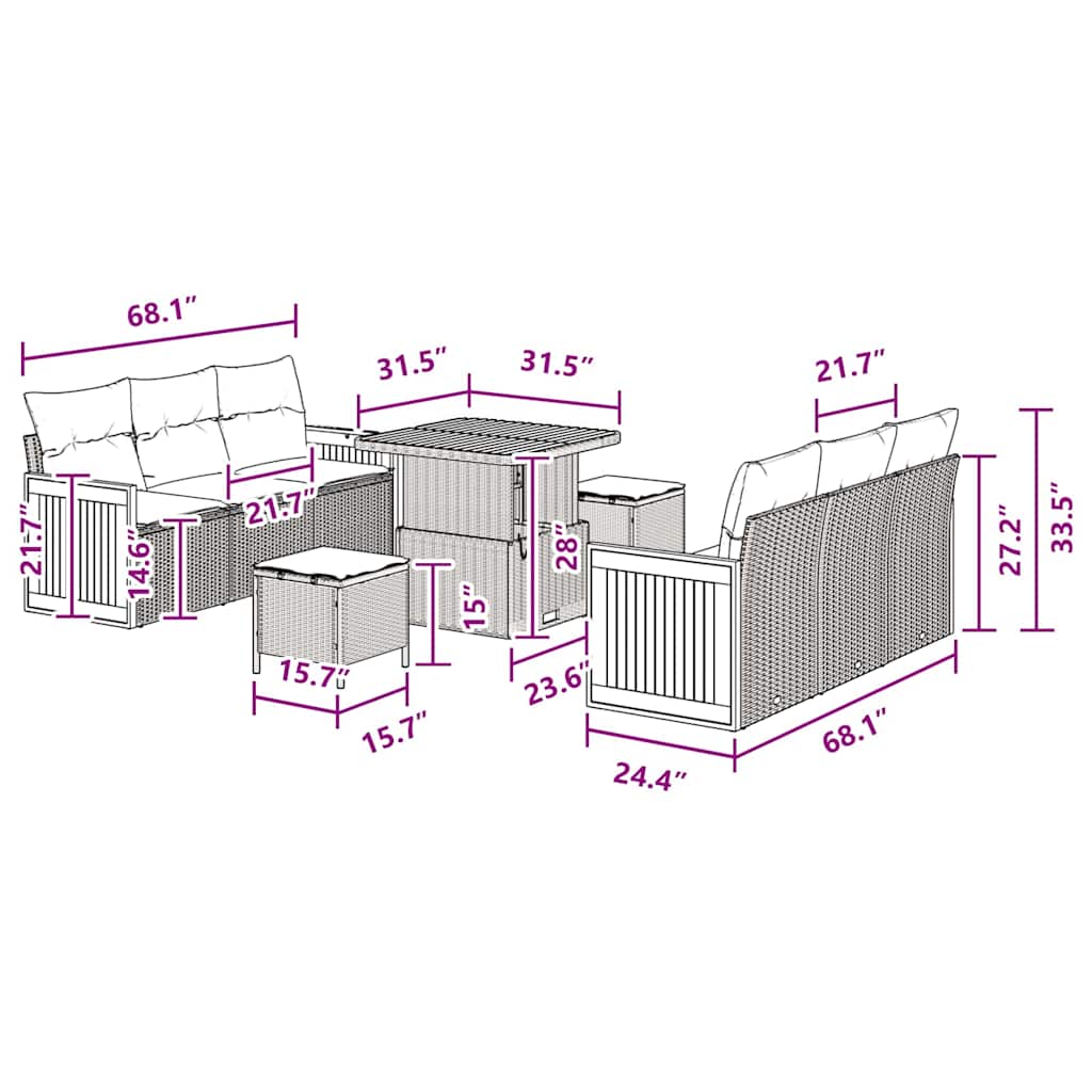 8721288453235_wbg-siz_en_hd_1 vidaXL Garden Sofa Set 9 pcs Black 80 x 80 x 71 cm Poly Rattan - Image 12