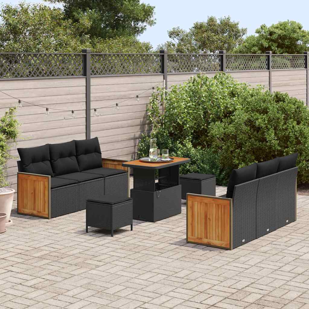8721288453280_mo-im_en_hd_2 vidaXL Garden Sofa Set 9 pcs Black 90 x 55 x 71 cm Poly Rattan - Image 3