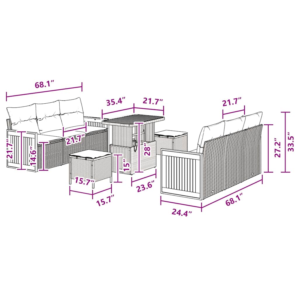 8721288453280_wbg-siz_en_hd_1 vidaXL Garden Sofa Set 9 pcs Black 90 x 55 x 71 cm Poly Rattan - Image 12