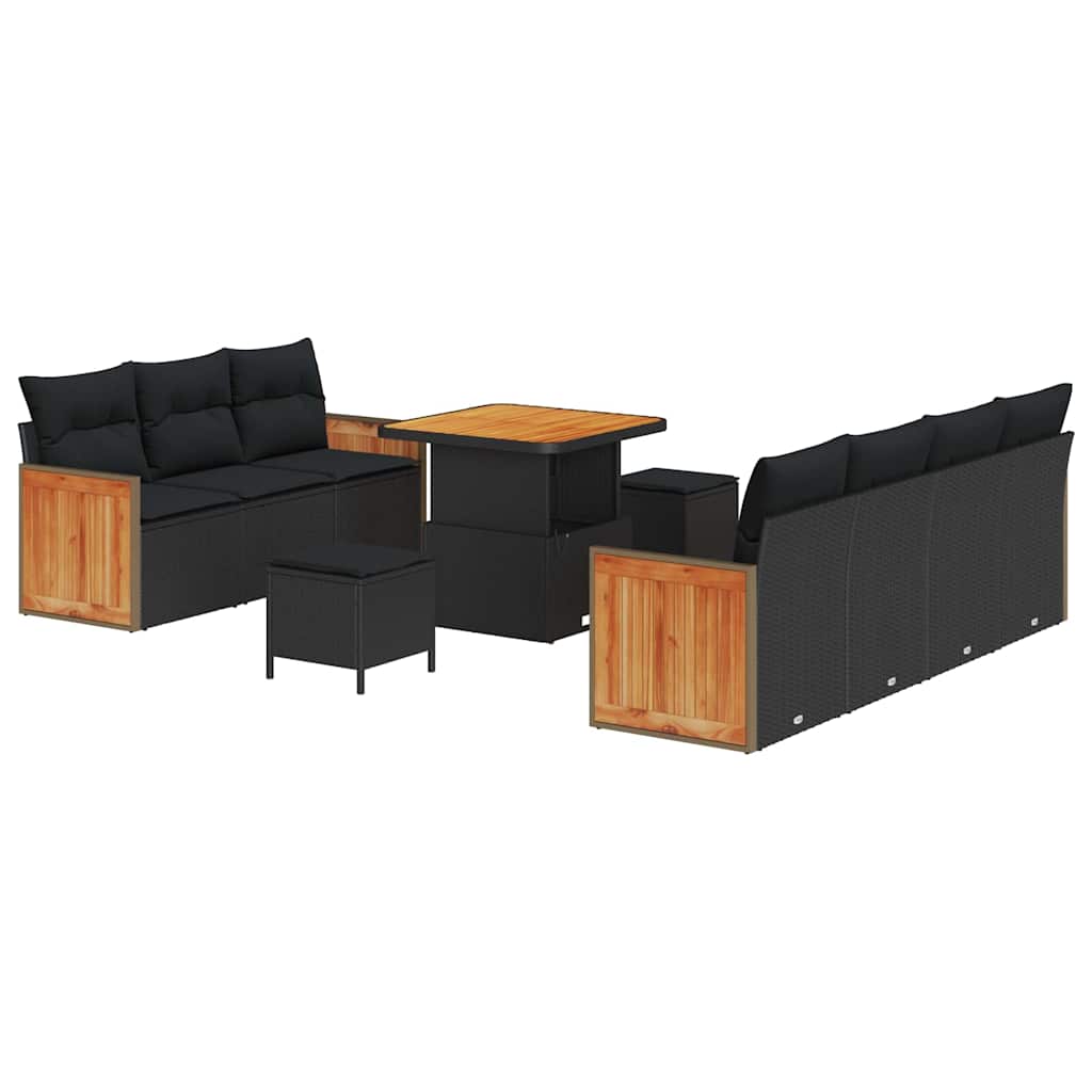 8721288453334_wbg-an-m_en_hd_4 vidaXL Garden Sofa Set 10 pcs Black and Brown 80 x 80 x 71 cm - Image 2