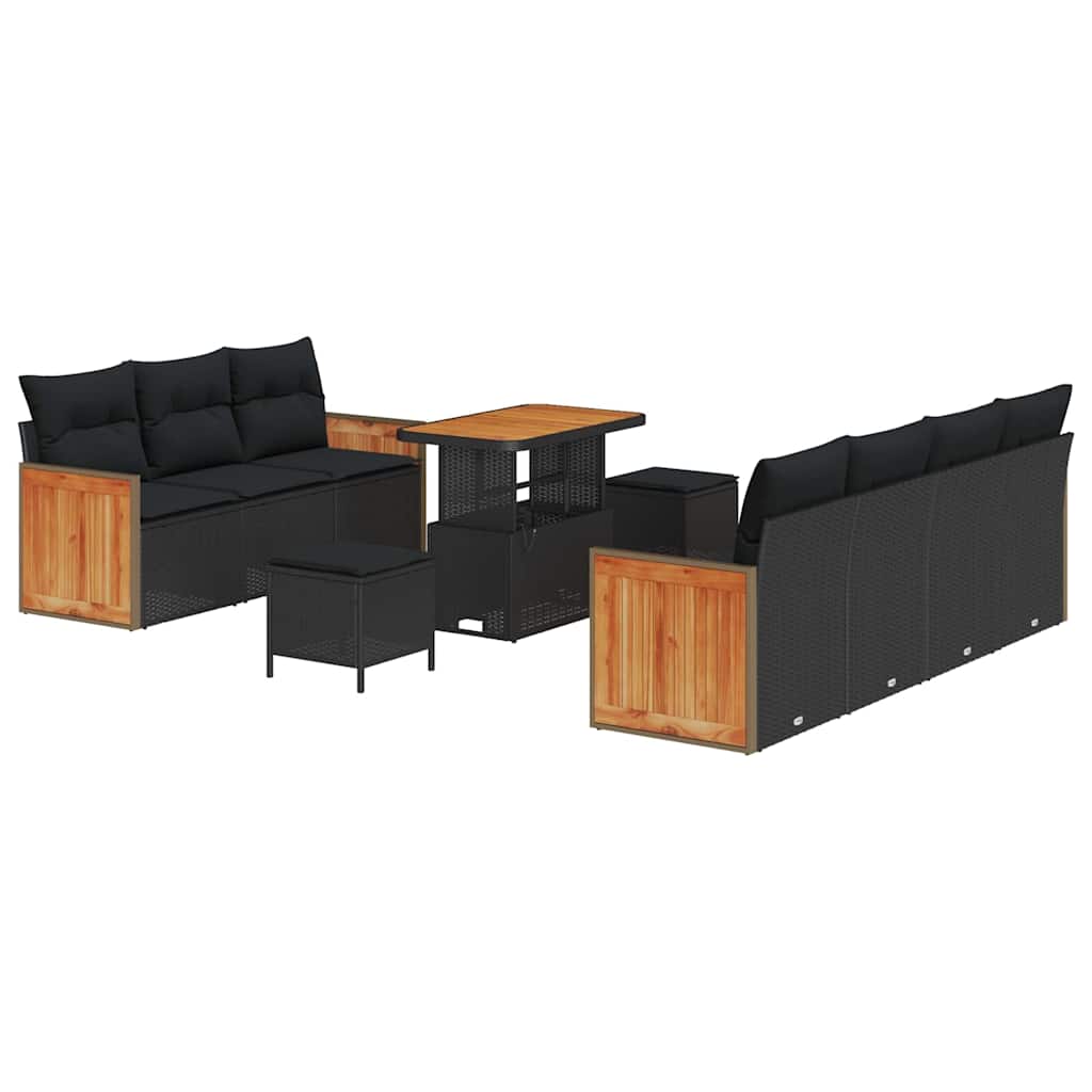 8721288453389_wbg-an-m_en_hd_4 vidaXL Garden Sofa Set 10 pcs Black 90 x 55 x 71 cm Poly Rattan - Image 2